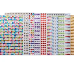 Strass-Stein-Sticker sortiert, Ø 4-6mm