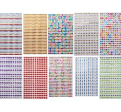 Strass-Stein-Sticker sortiert, Ø 4-6mm