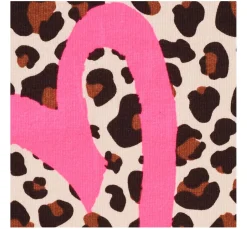 Sweat-Stoff Neon Print "Leopard mit Herz"