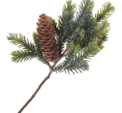 Tannen Zweig mit einem Zapfen, L 24 cm
