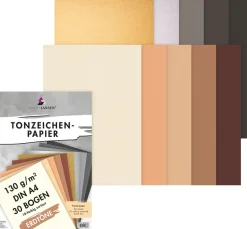 Tonpapier-Sortierung "Erdtöne"