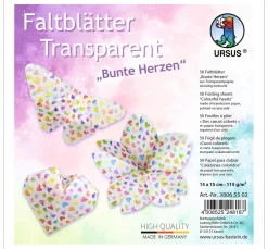 Transparentpapier-Faltblätter "Bunte Herzen"