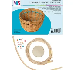 VBS Bastelset Peddigrohr "Korb mit Holzperlen"