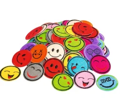 VBS Bügelapplikationen "Emoticons", 120 Stück