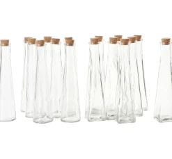 VBS Glasflaschen "Geolini", mit Korkverschluss, 16 Stück