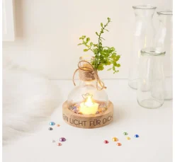 VBS Glashaube Flasche mit Holzboden