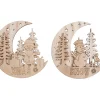 VBS Holz-Anhänger "Halbmond mit Santa und Snowy", 2er Set