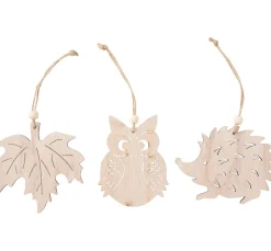 VBS Holz-Anhänger "Igel, Eule und Ahornblatt"