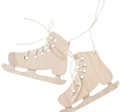 VBS Holz-Anhänger "Schlittschuhe", 2 Stück