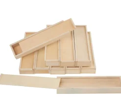 VBS Holzboxen mit Schiebedeckel, 10 Stück