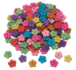 VBS Holzknöpfe "Blumen", 160 Stück