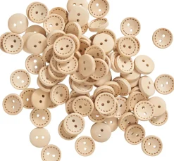VBS Holzknöpfe "Nähstrich", 100 Stück