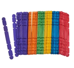 VBS Holzspatel "Farbig" mit Kerben, 50 Stück