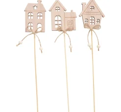 VBS Holz-Stecker "Häuser", 3-er Set