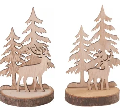 VBS Holzsteckmotiv auf Rindenscheibe, 2er-Set