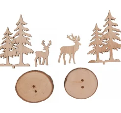 VBS Holzsteckmotiv auf Rindenscheibe, 2er-Set
