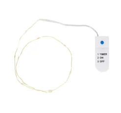 VBS Micro-LED-Lichterkette, goldfarbener Draht, mit Timer 6/18 Std., 10 LEDs