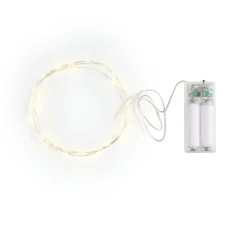 VBS Micro-LED-Lichterkette, mit Timer, silberfarbener Draht, 30 LEDs