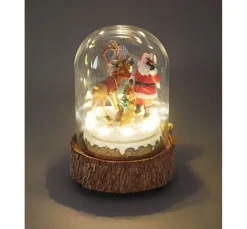 VBS Miniatur Glasglocke "Weihnachten im Wald", mit LED Beleuchtung und Musik