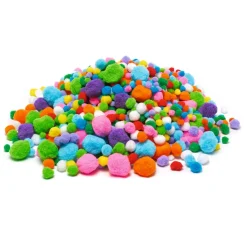 VBS Pompons "Farben & Größen Mix", 1.000 Stück