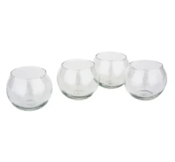 VBS Teelichtglas "Bowl", Ø 6,7 cm, 4 Stück