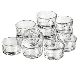 VBS Teelichtgläser "Flach", 12 Stück