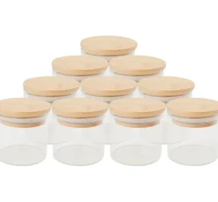 VBS Vorratsgläser "Bini", mit Bambusdeckel, 10 Stück
