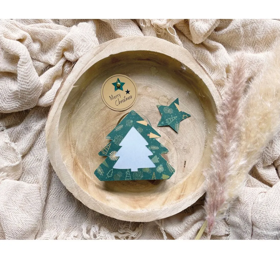 Vintage-Fotokarton "Tannenbäume"