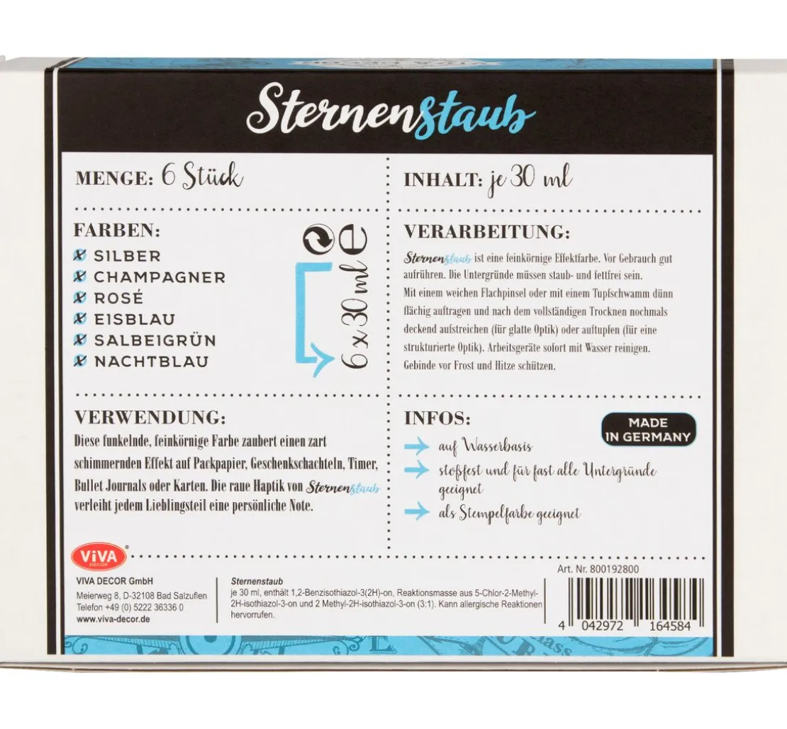 Viva Decor Sternenstaub "Bezaubernde Glanzeffekte", 6er-Set