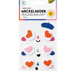 Wackelaugen "Hearts", 30 mm, selbstklebend