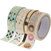 Washi Tape Set "Hot Foil", Mint/Gold