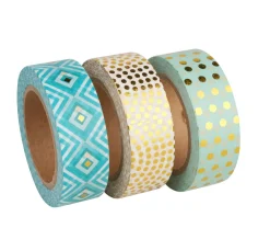 Washi Tape Set "Mint/Gold Foil"