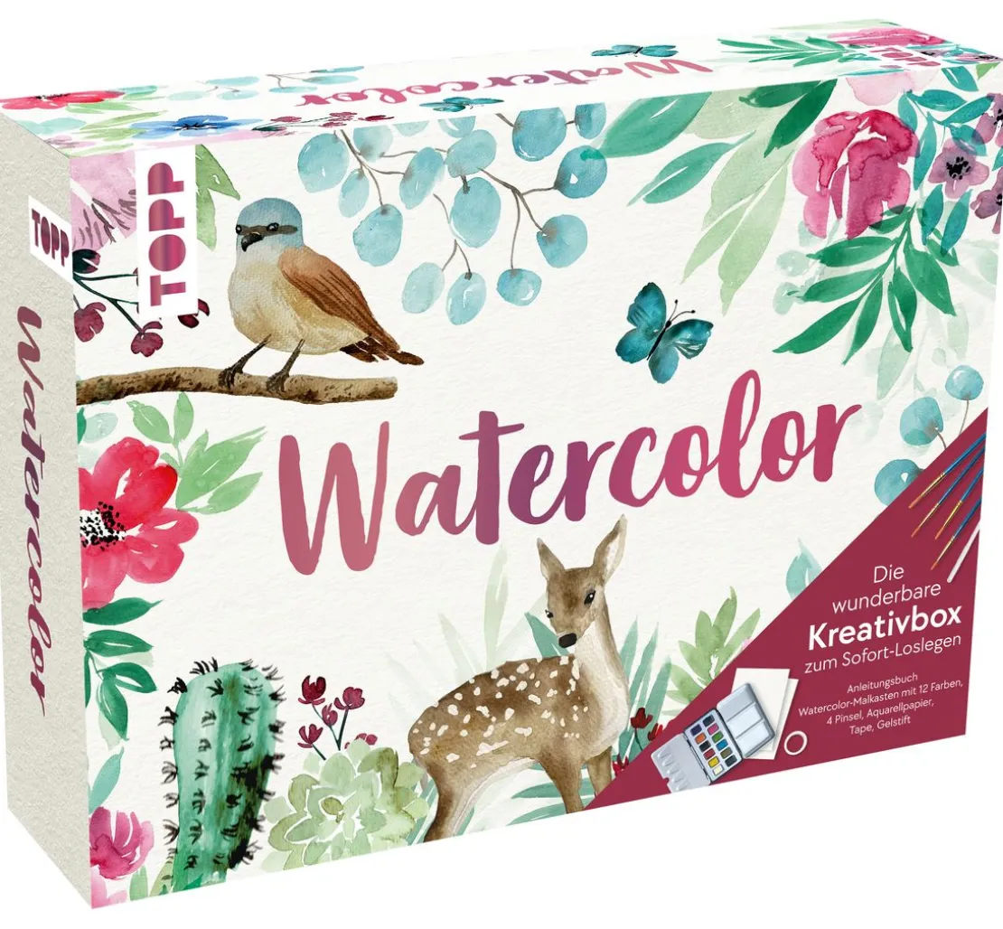 Watercolor - Die wunderbare Kreativbox. Mit Anleitungsbuch und Material