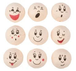 Wattekugeln mit Gesicht