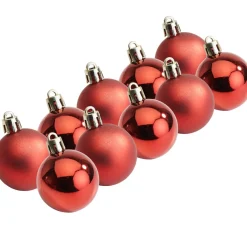 Weihnachtskugeln aus Kunststoff, 10 Stück, Ø 4,4 cm