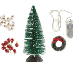 Wichtel-Set "Beleuchteter Weihnachtsbaum & Tannenkranz"