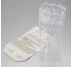 Zellglas-Beutel mit weißem Spitzendruck, 10 Stück