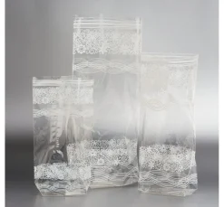 Zellglas-Beutel mit weißem Spitzendruck, 10 Stück