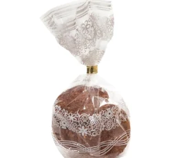 Zellglas-Beutel mit weißem Spitzendruck, 10 Stück