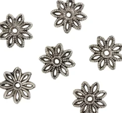 Zier-Perlkappen "Blume 1", 6 Stück