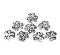 Zier-Perlkappen "Ornament", 8 Stück